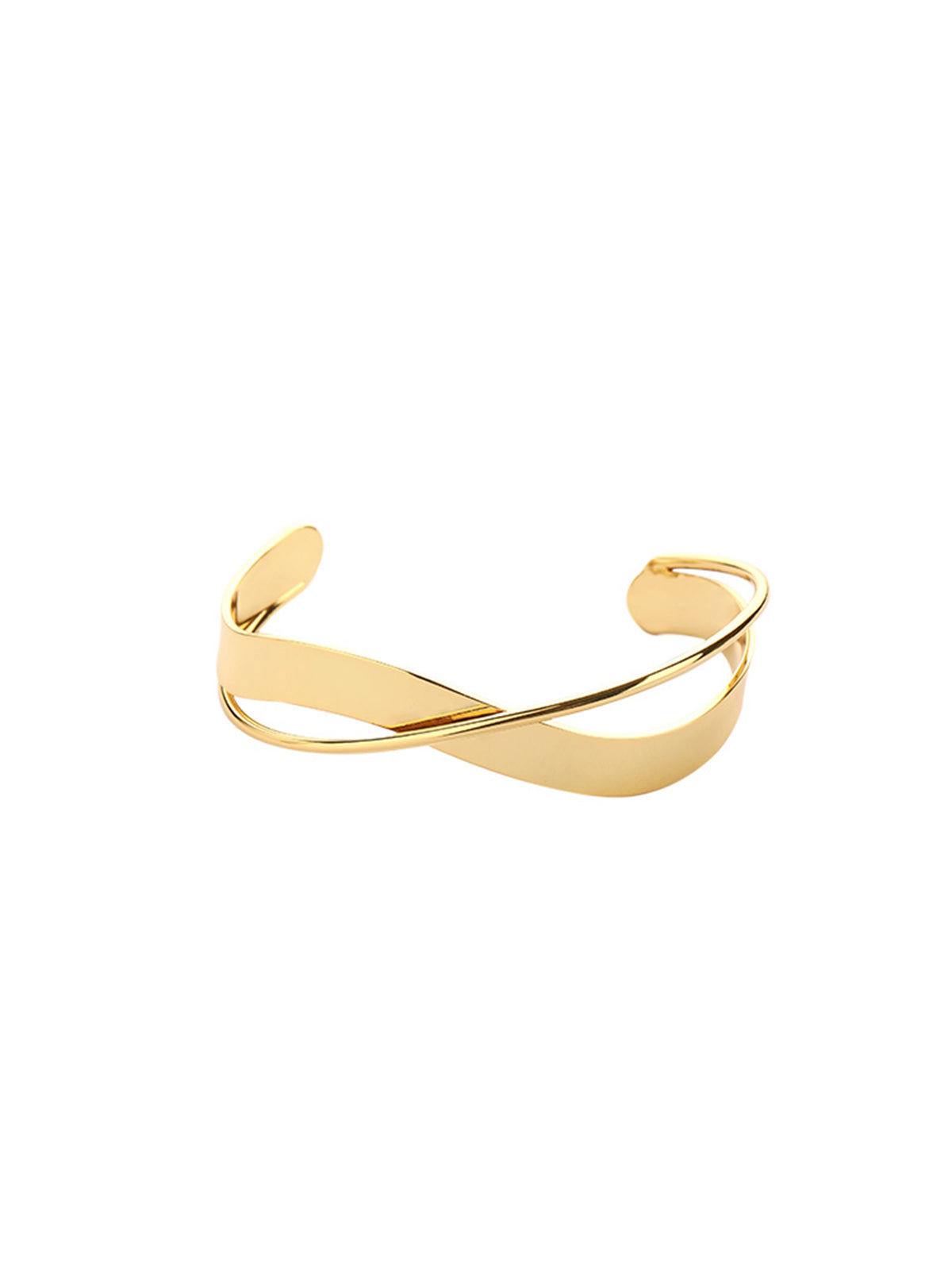 Bracelete Sculpted Edge - Torção Minimalista em Ouro Polido