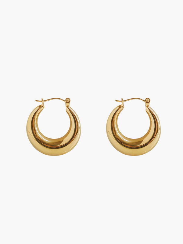 Brinco Gold Dome - Argola Abaulada com Acabamento Polido
