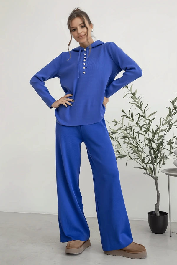 Conjunto Boreal Comfort - Tricô com Capuz e Caimento Solto (2 peças)