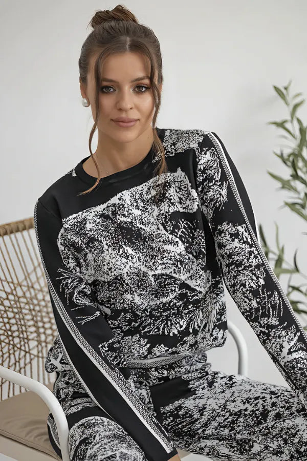 Conjunto Savana - Tricô com Estampa Animal (2 peças)