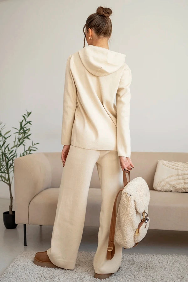 Conjunto Boreal Comfort - Tricô com Capuz e Caimento Solto (2 peças)