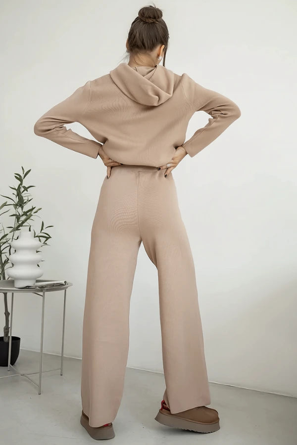 Conjunto Boreal Comfort - Tricô com Capuz e Caimento Solto (2 peças)