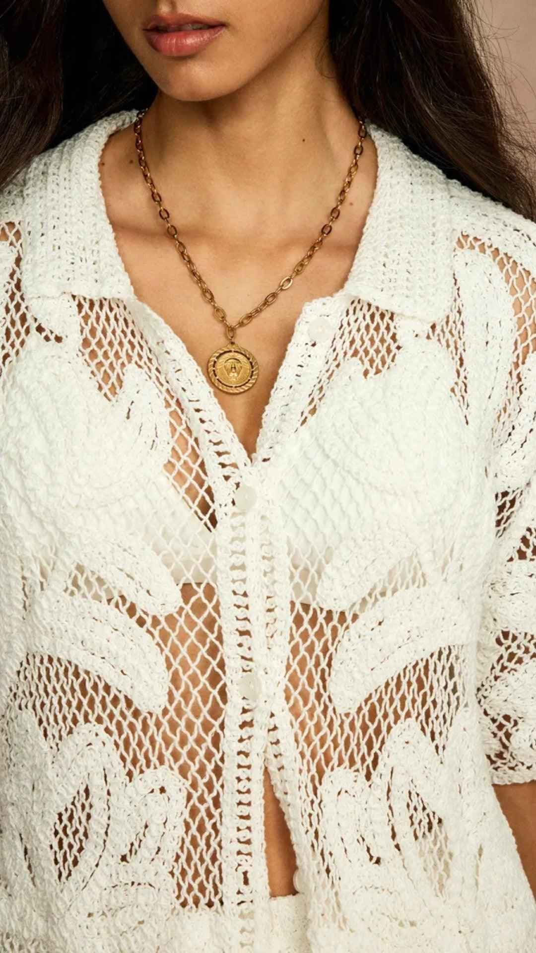 Conjunto Costa Serena - Camisa e Calça em Crochê com Toque Artesanal