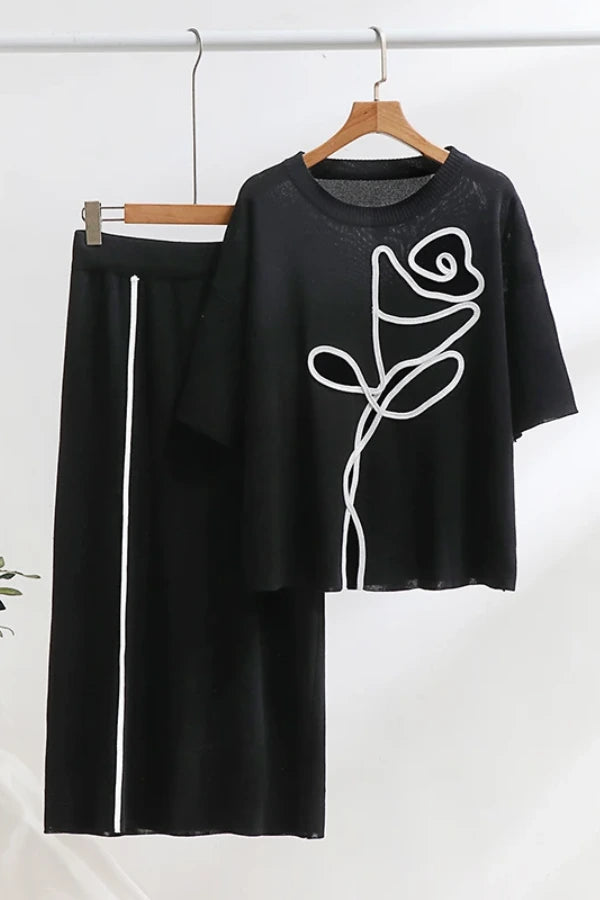 Conjunto Flor D’Arte - Tricô Estruturado (2 peças)