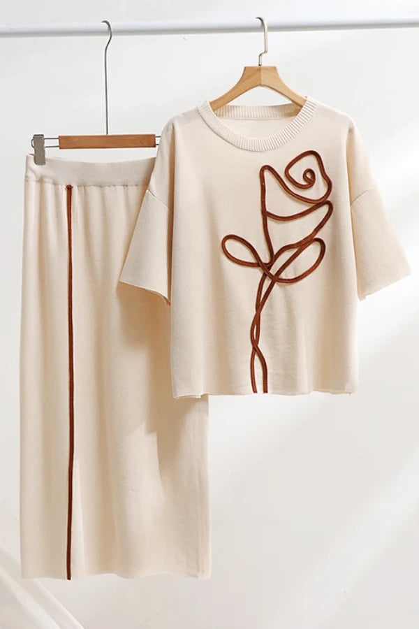 Conjunto Flor D’Arte - Tricô Estruturado (2 peças)