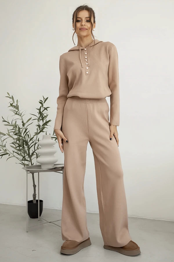 Conjunto Boreal Comfort - Tricô com Capuz e Caimento Solto (2 peças)