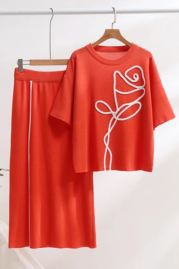 Conjunto Flor D’Arte - Tricô Estruturado (2 peças)