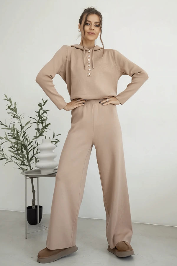 Conjunto Boreal Comfort - Tricô com Capuz e Caimento Solto (2 peças)