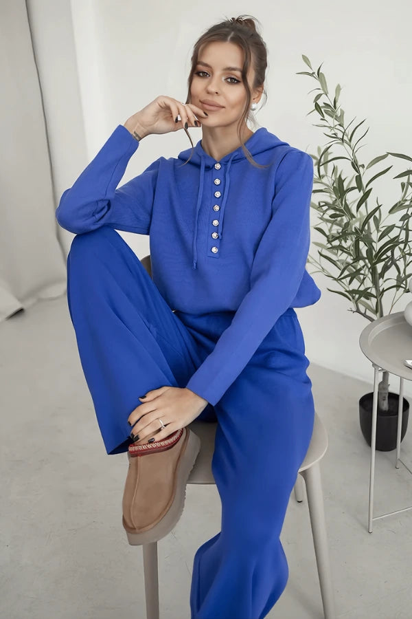 Conjunto Boreal Comfort - Tricô com Capuz e Caimento Solto (2 peças)
