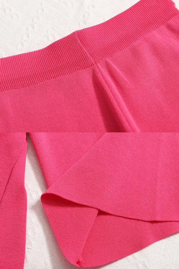 Conjunto Aurora Diagonal - Tricô Canelado com Degrade Geométrico (2 peças)