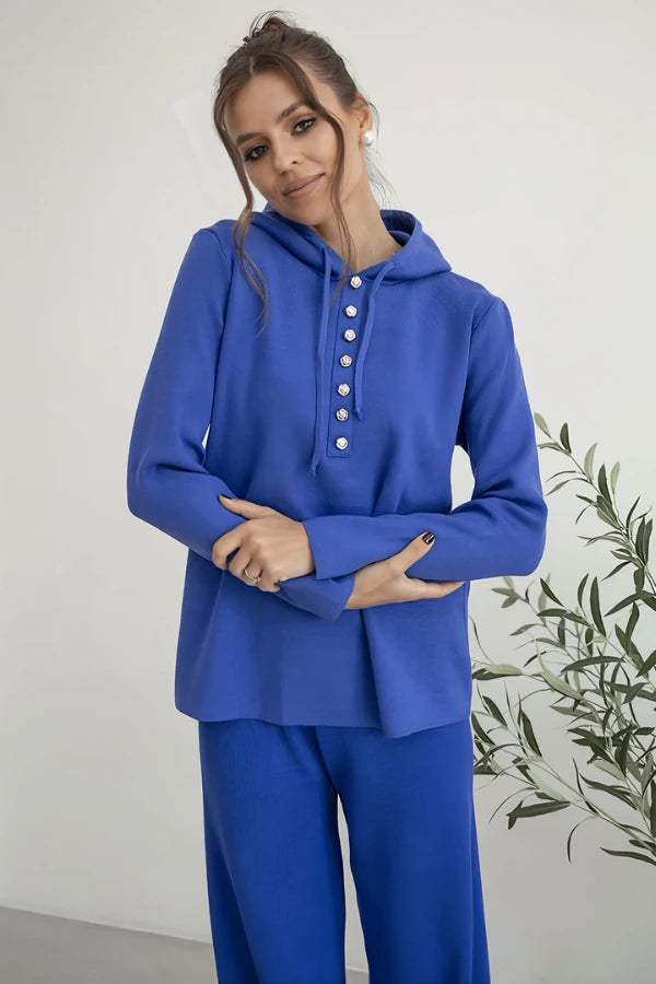 Conjunto Boreal Comfort - Tricô com Capuz e Caimento Solto (2 peças)