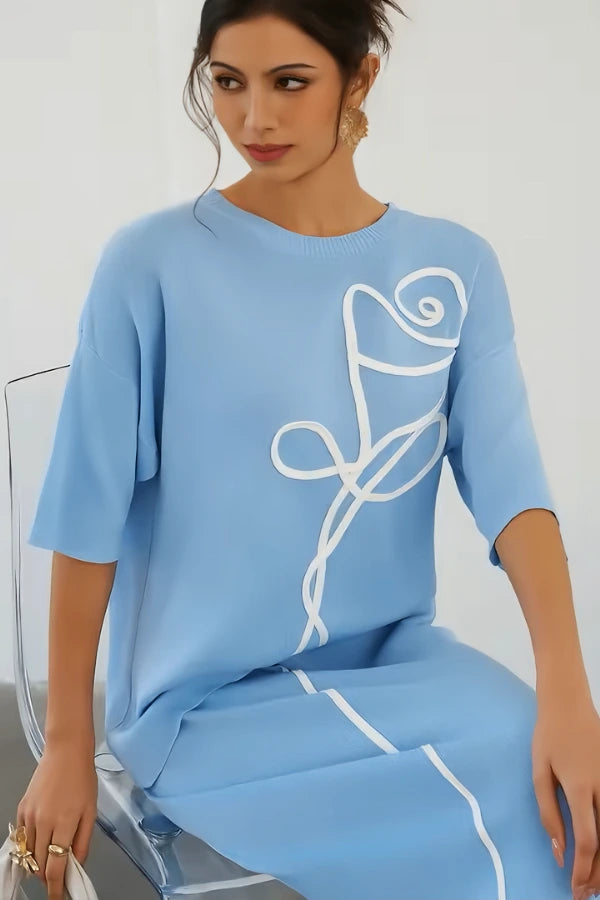 Conjunto Flor D’Arte - Tricô Estruturado (2 peças)