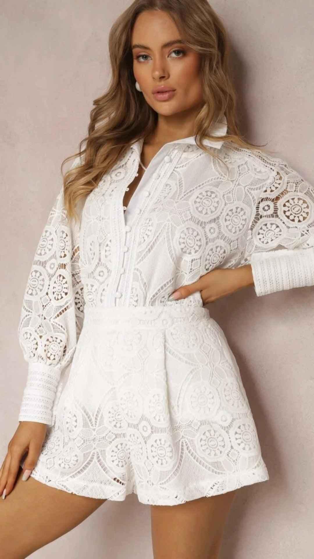 Conjunto Brisa Serena - Camisa e Short em Lese