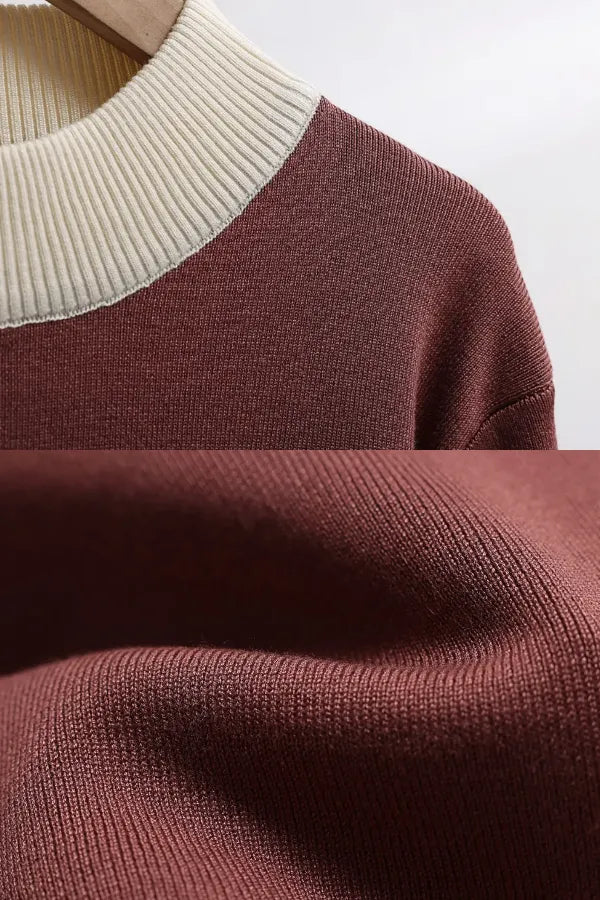 Conjunto Velluto Duo - Tricô Bicolor com Gola Alta (2 peças)